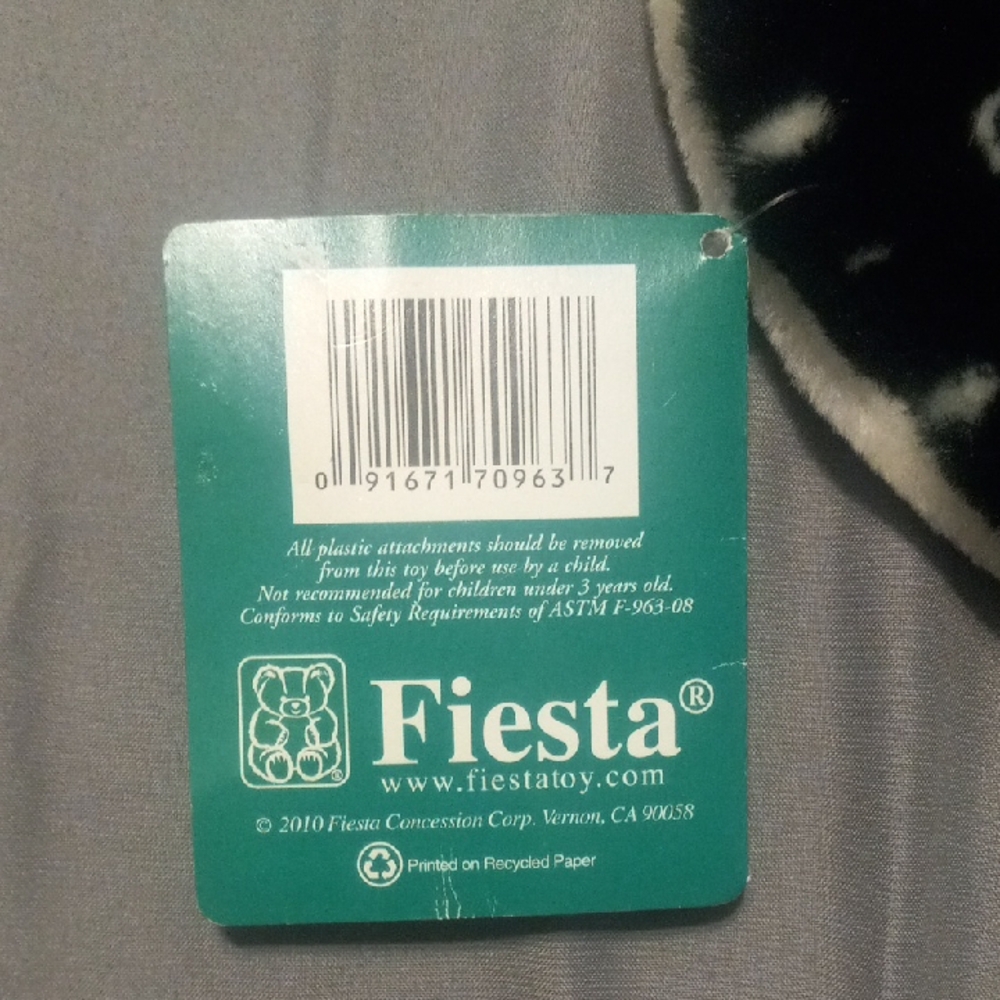 Final Price! Fiesta Black and White Stuffed Stingray - Picture 3 of 6